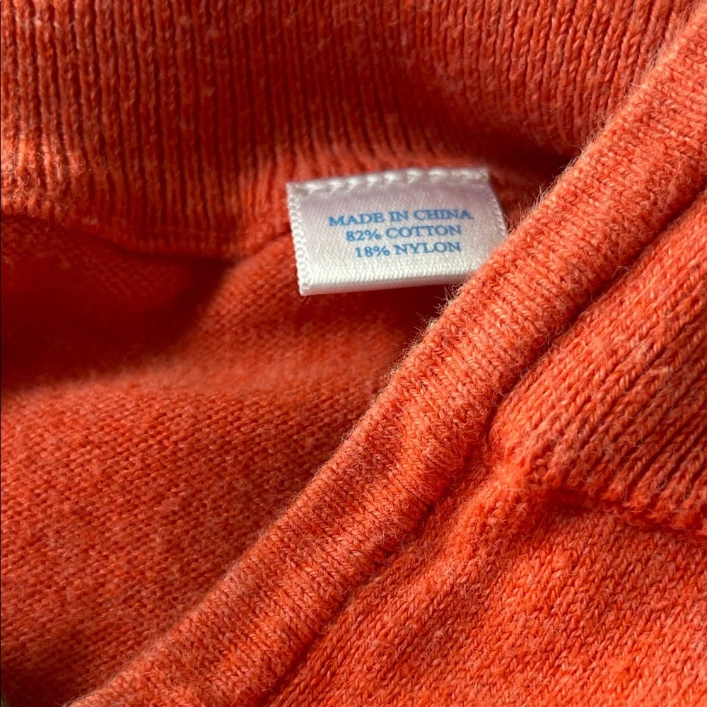 Southern Tide Vibrant Orange Zip-Up Sweater
